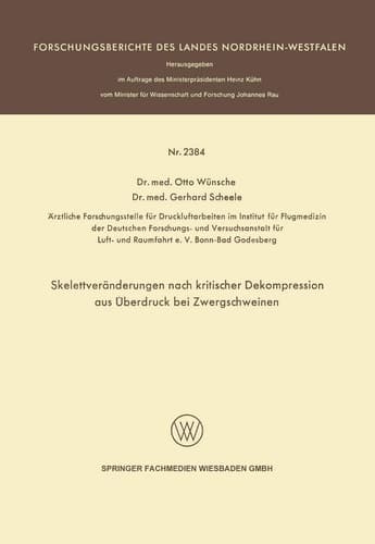 Skelettveränderungen nach kritischer Dekompression aus Überdruck bei Zwergschweinen