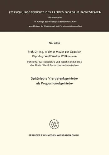 Sphärische Viergelenkgetriebe als Proportionalgetriebe