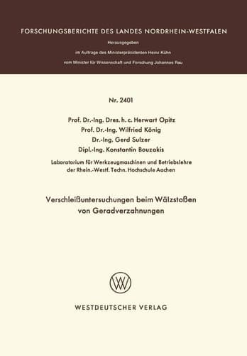 Verschleißuntersuchungen beim Wälzstoßen von Geradverzahnungen