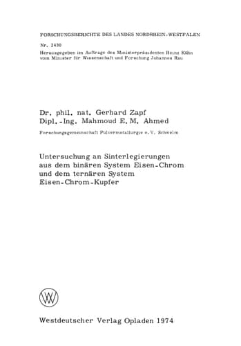 Untersuchung an Sinterlegierungen aus dem binären System Eisen-Chrom und dem ternären System Eisen-Chrom-Kupfer