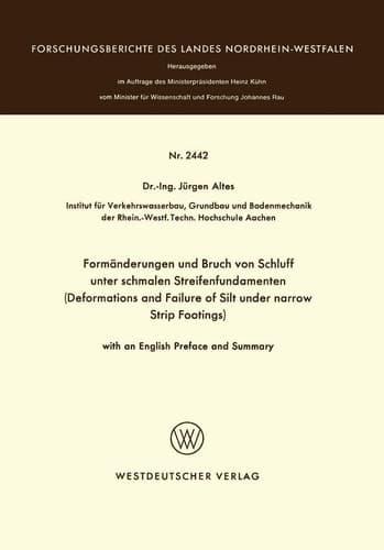 Formänderungen und Bruch von Schluff unter schmalen Streifenfundamenten Deformations and Failure of Silt under narrow Strip Footings