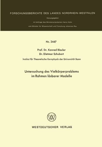 Untersuchung des Vielkörperproblems im Rahmen lösbarer Modelle