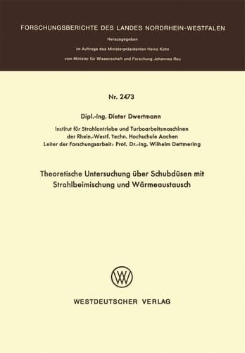 Theoretische Untersuchung über Schubdüsen mit Strahlbeimischung und Wärmeaustausch