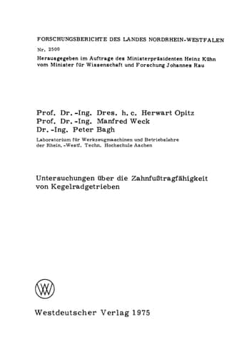 Untersuchungen über die Zahnfußtragfähigkeit von Kegelradgetrieben