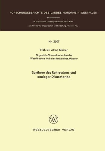 Synthese des Rohrzuckers und analoger Disaccharide