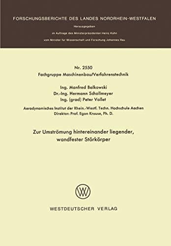 Zur Umströmung hintereinander liegender, wandfester Störkörper