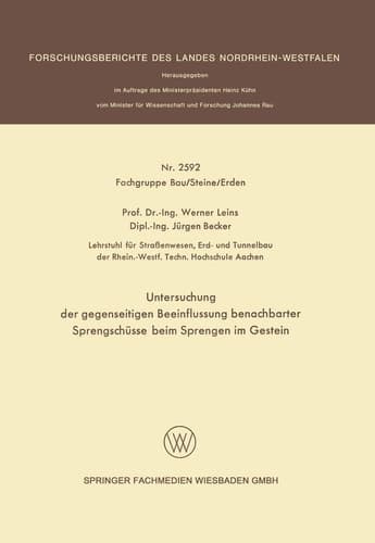 Untersuchung der gegenseitigen Beeinflussung benachbarter Sprengschüsse beim Sprengen im Gestein