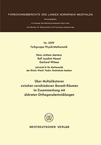 Über Multiplikatoren zwischen verschiedenen Banach-Räumen im Zusammenhang mit diskreten Orthogonalentwicklungen