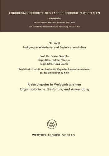 Kleincomputer in Verbundsystemen Organisatorische Gestaltung und Anwendung