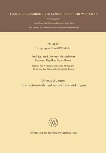 Untersuchungen über extraaurale und aurale Lärmwirkungen