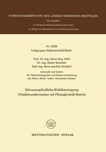 Störunempfindliche Bildübertragung Walshtransformation mit Flüssigkristall-Matrix