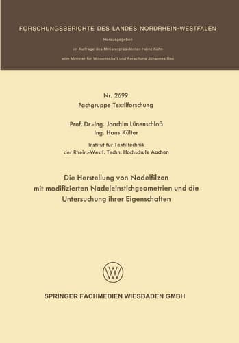 Die Herstellung von Nadelfilzen mit modifizierten Nadeleinstichgeometrien und die Untersuchung ihrer Eigenschaften