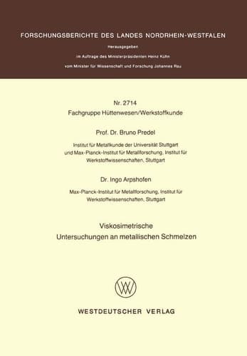 Viskosimetrische Untersuchungen an metallischen Schmelzen
