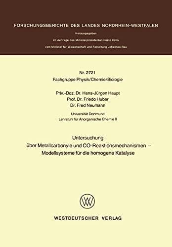 Untersuchung über Metallcarbonyle und CO-Reaktionsmechanismen - Modellsysteme für die homogene Katalyse