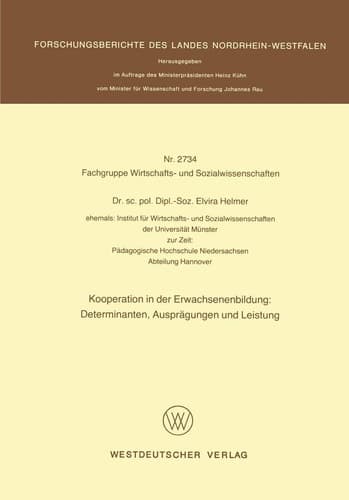 Kooperation in der Erwachsenenbildung: Determinanten, Ausprägungen und Leistung