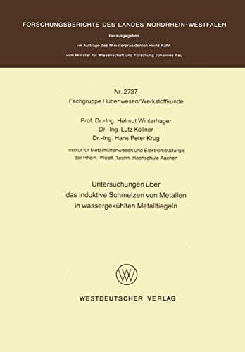 Untersuchungen über das induktive Schmelzen von Metallen in wassergekühlten Metalltiegeln