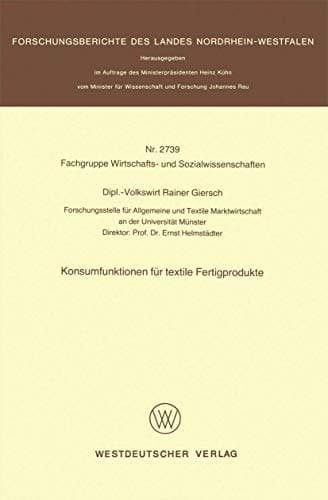 Konsumfunktionen für textile Fertigprodukte