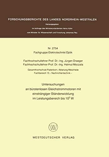 Untersuchungen an bürstenlosen Gleichstrommotoren mit einsträngiger Ständerwicklung im Leistungsbereich bis 102 W