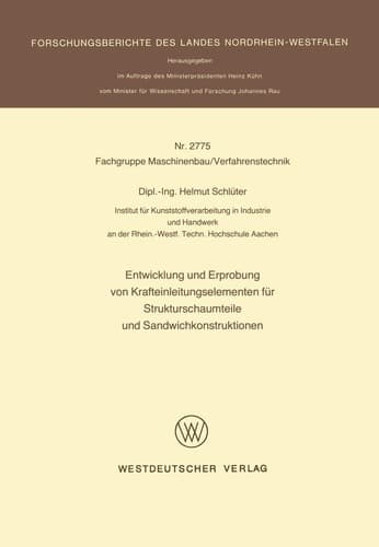 Entwicklung und Erprobung von Krafteinleitungselementen für Strukturschaumteile und Sandwichkonstruktionen