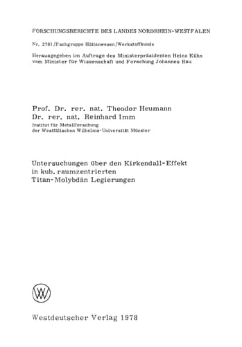Untersuchungen über den Kirkendall-Effekt in kub. raumzentrierten Titan-Molybdän Legierungen