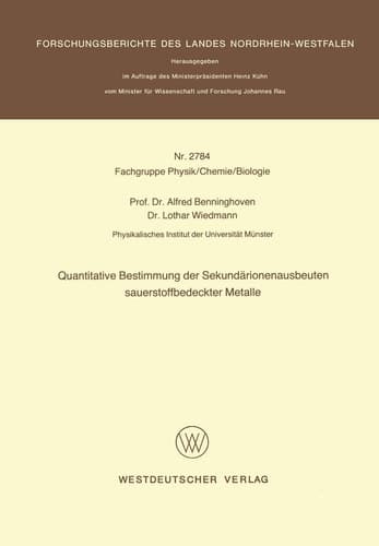 Quantitative Bestimmung der Sekundärionenausbeuten sauerstoffbedeckter Metalle