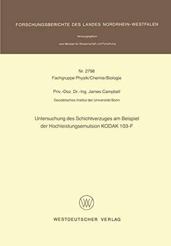 Untersuchung des Schichtverzuges am Beispiel der Hochleistungsemulsion KODAK 103-F