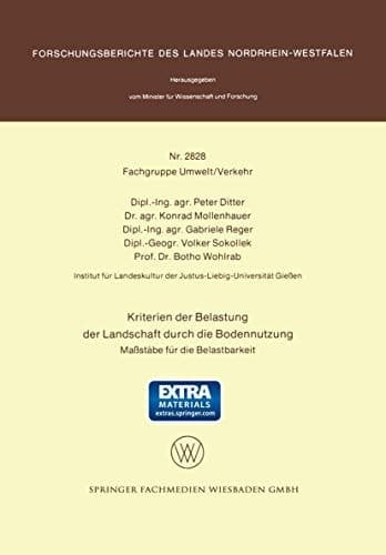 Kriterien der Belastung der Landschaft durch die Bodennutzung Maßstäbe für die Belastbarkeit
