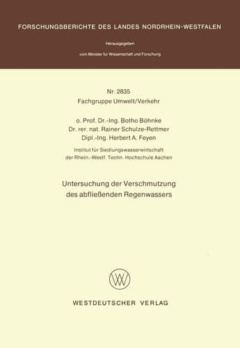 Untersuchung der Verschmutzung des abfließenden Regenwassers