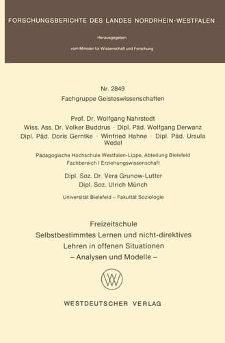 Freizeitschule Selbstbestimmtes Lernen und nicht-direktives Lehren in offenen Situationen