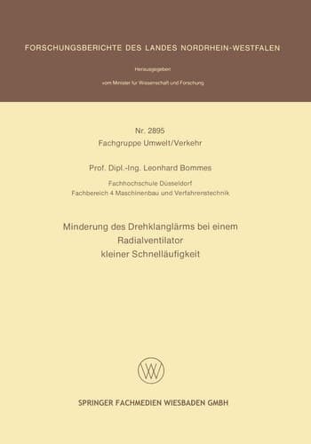 Minderung des Drehklanglärms bei einem Radialventilator kleiner Schnelläufigkeit