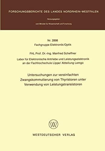 Untersuchungen zur vereinfachten Zwangskommutierung von Thyristoren unter Verwendung von Leistungstransistoren