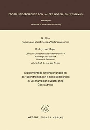 Experimentelle Untersuchungen an der überströmenden Flüssigkeitsschicht in Vollmantelschleudern ohne Überlaufrand