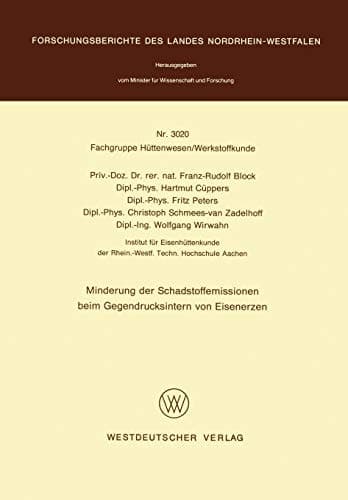 Minderung der Schadstoffemissionen beim Gegendrucksintern von Eisenerzen