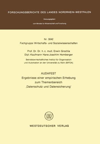 Audafest Ergebnisse einer empirischen Erhebung zum Themenbereich “Datenschutz und Datensicherung”