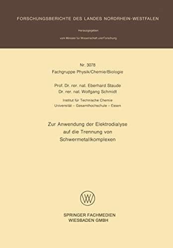 Zur Anwendung der Elektrodialyse auf die Trennung von Schwermetallkomplexen
