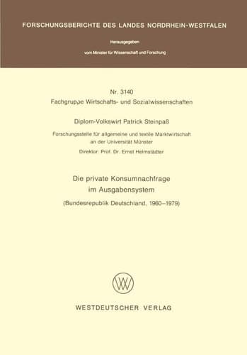 Die private Konsumnachfrage im Ausgabensystem Bundesrepublik Deutschland, 1960 – 1979
