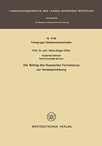 Der Beitrag des Russischen Formalismus zur Versbeschreibung