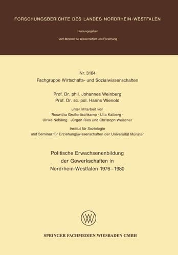 Politische Erwachsenenbildung der Gewerkschaften in Nordrhein-Westfalen 1976 – 1980