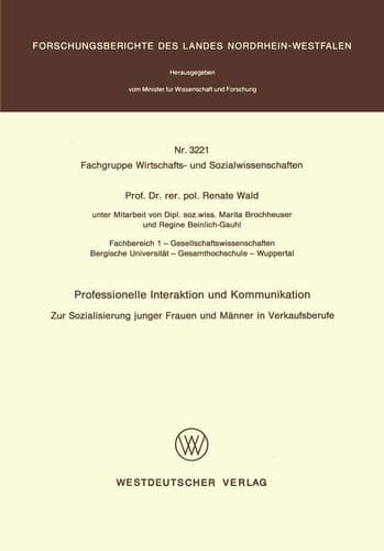 Professionelle Interaktion und Kommunikation Zur Sozialisierung junger Frauen und Männer in Verkaufsberufe