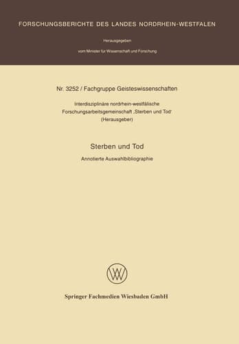 Sterben und Tod Annotierte Auswahlbibliographie