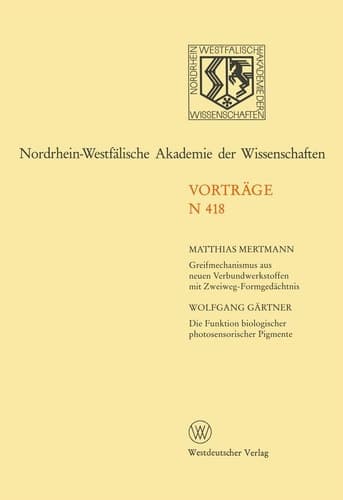 Nordrhein-Westfälische Akademie der Wissenschaften Natur-, Ingenieur- und Wirtschaftswissenschaften
