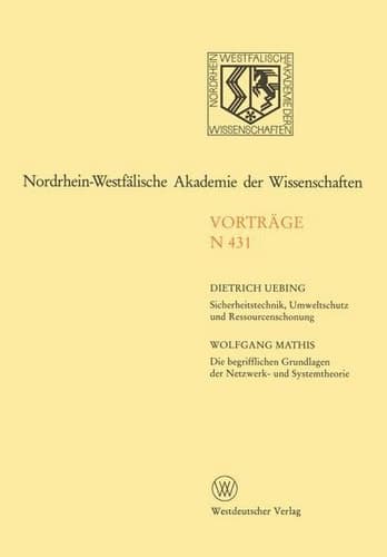 Nordrhein-Westfälische Akademie der Wissenschaften Natur-, Ingenieur- und Wirtschaftswissenschaften Vorträge · N 431