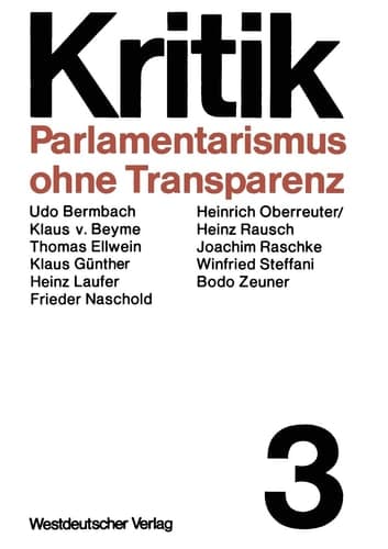 Parlamentarismus ohne Transparenz (Kritik, 3) (German Edition)