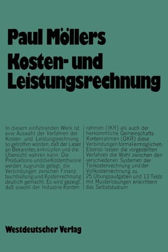 Kosten- und Leistungsrechnung Einführung und Arbeitsbuch