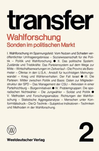 Wahlforschung: Sonden im politischen Markt [Paperback] [Jan 01, 1977] Böhret, Carl [Hrsg.]