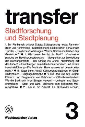 Stadtforschung und Stadtplanung (Transfer) (German Edition)