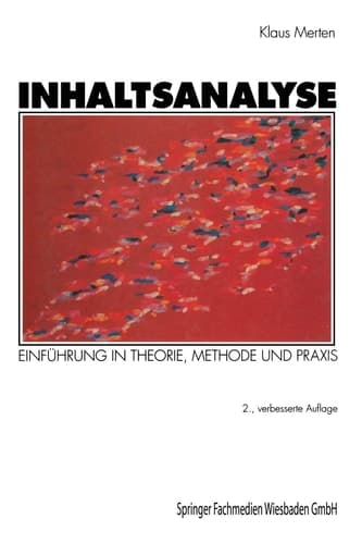 Inhaltsanalyse Einführung in Theorie, Methode und Praxis