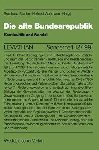 Die alte Bundesrepublik: Kontinuität und Wandel (Leviathan Sonderhefte) (German Edition)