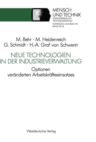 Neue Technologien in der Industrieverwaltung Optionen veränderten Arbeitskräfteeinsatzes
