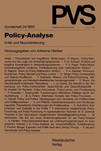 Policy-Analyse Kritik und Neuorientierung